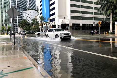 King tides flood Brickell in Miami
